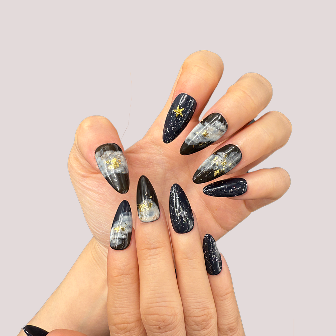 Almond Shape  -Midnight Nebula 2.5CM