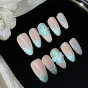 Floral Collection 2.5CM-Teal Green Floral Summer