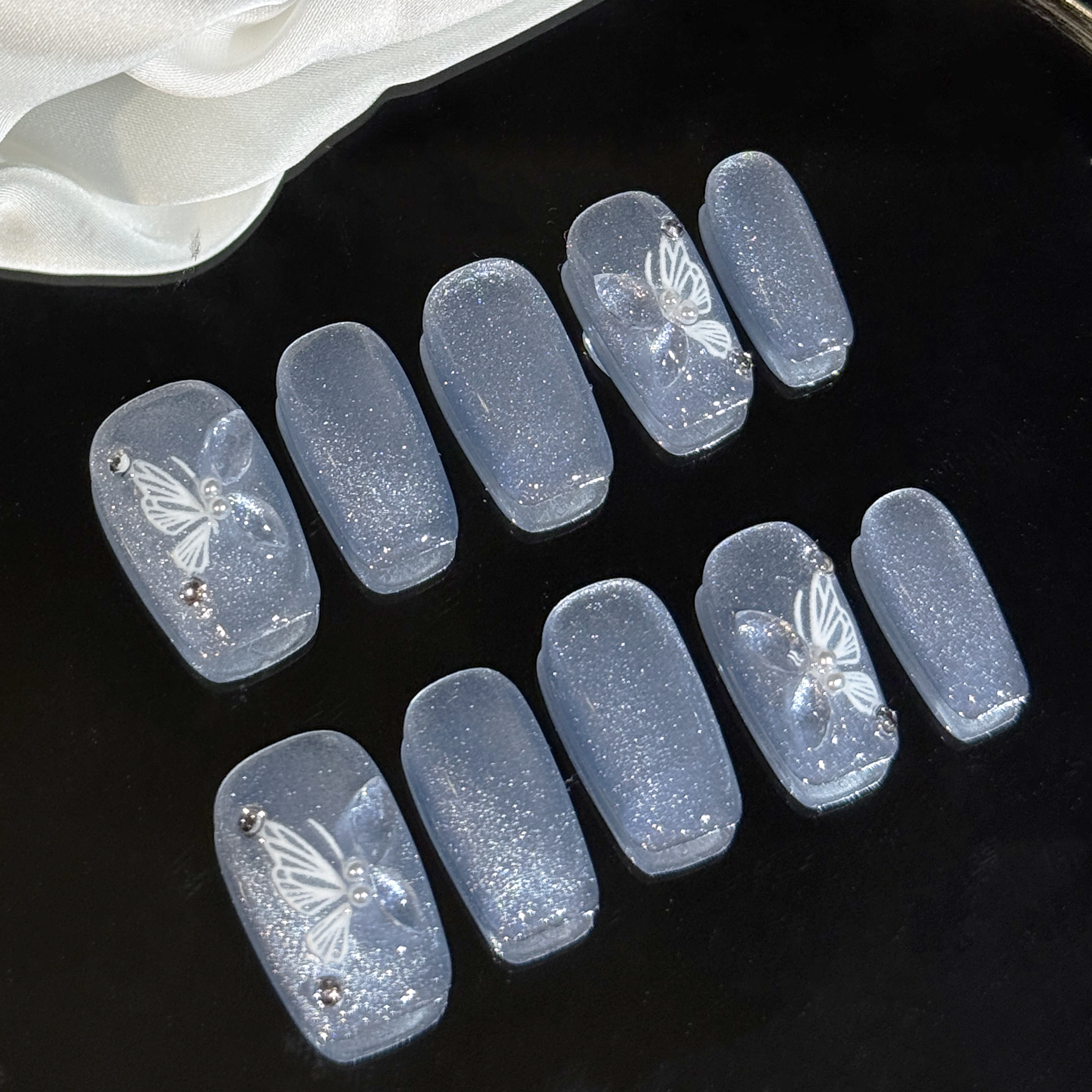 Coffin Shape 2.0CM -Blue Cat Eye