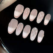 Almond Shape  -Pink French TIP Charm 2.5CM