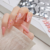 Almond Shape 2.5CM -Pink Gems