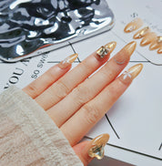 Almond Shape -Golden Sparkle 2.5CM