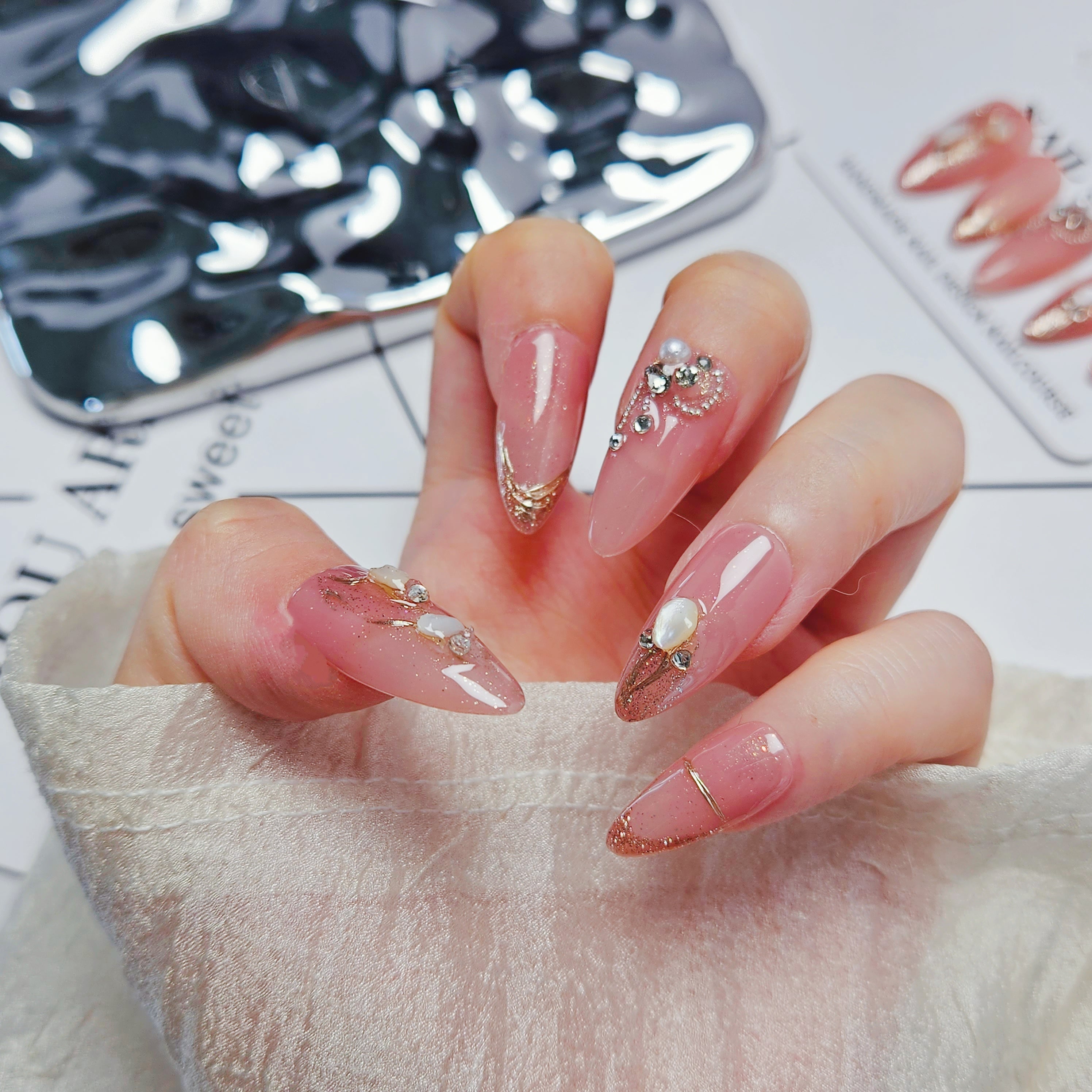 Almond Shape --Rose Gold Glamour 2.5CM