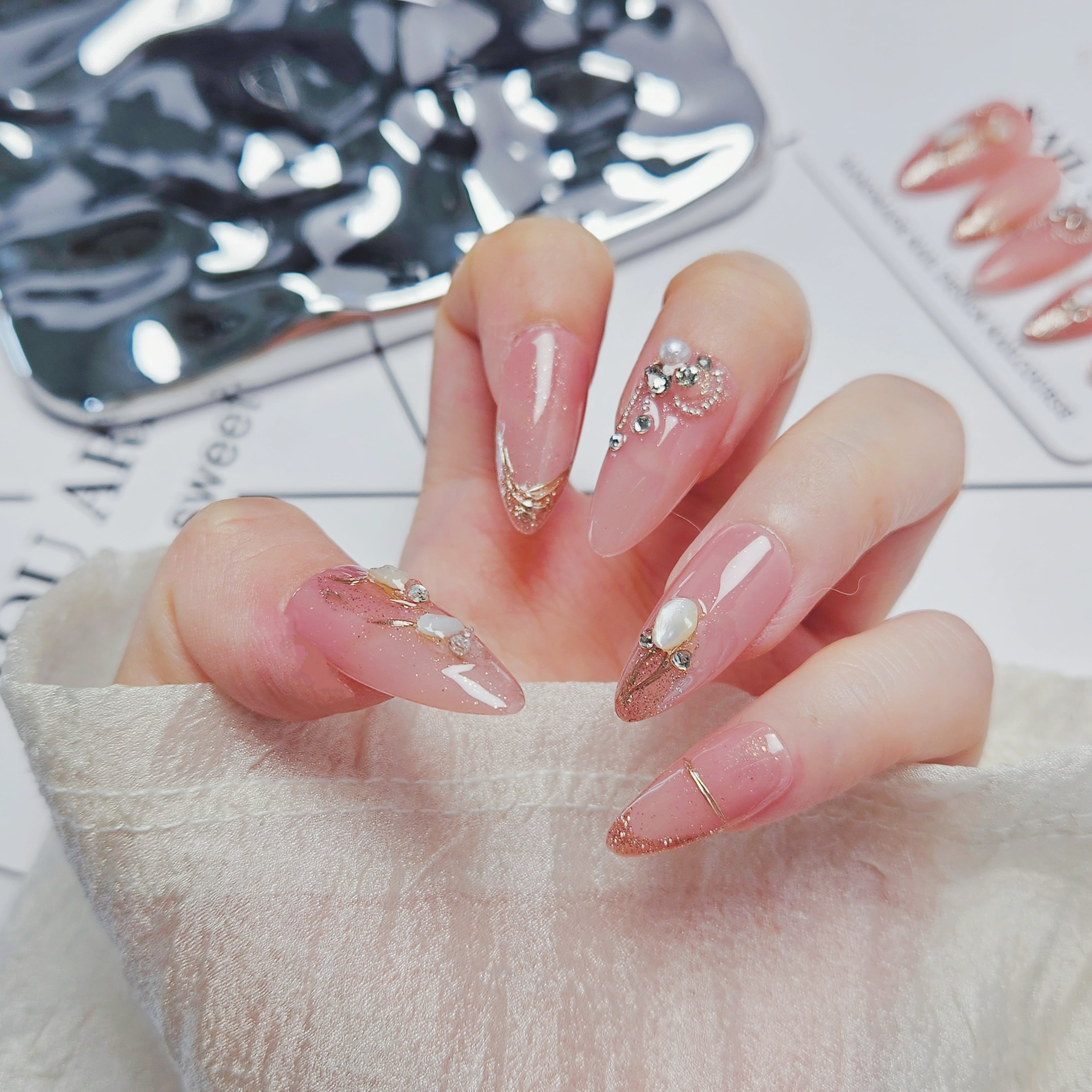 Almond Shape 2.5CM- Rose Gold Glamour