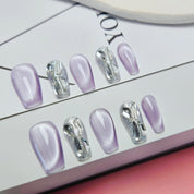 Coffin Shape 2.0CM- Cat Eye Taro Purple