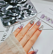 Coffin Shape 2.0CM- Cat Eye Taro Purple