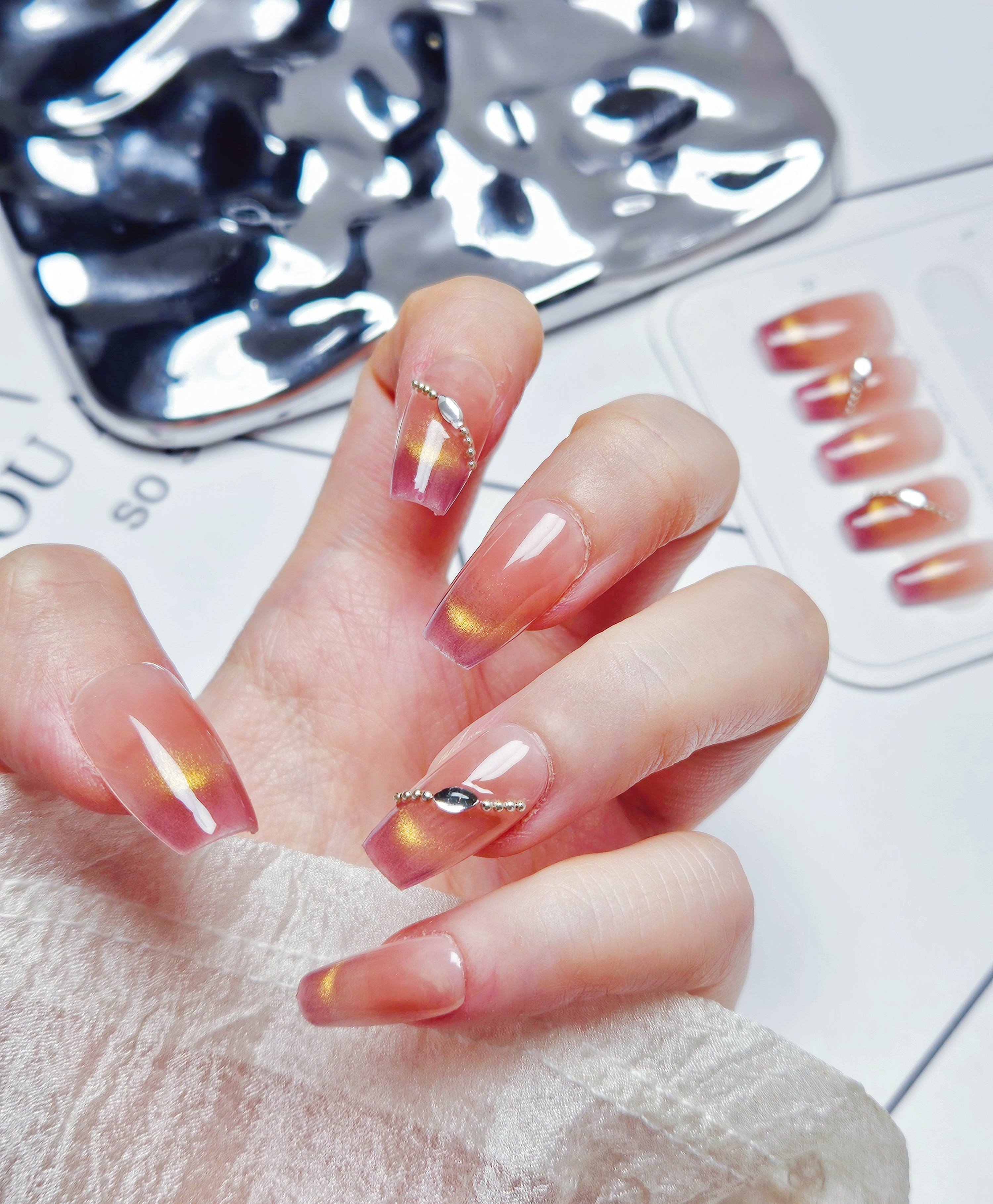 Coffin Shape 2.0CM -Sunset Cat Eye