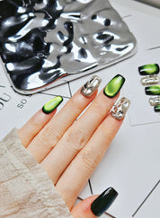 Coffin Shape 2.0CM- Cat Eye Green Luxe