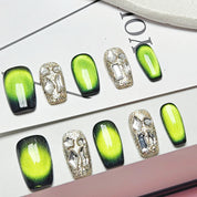 Coffin Shape 2.0CM- Cat Eye Green Luxe