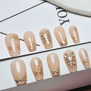 Coffin Shape 2.0CM -Golden Butterfly Glam