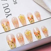 Coffin Shape 2.0CM -Springtime tulips