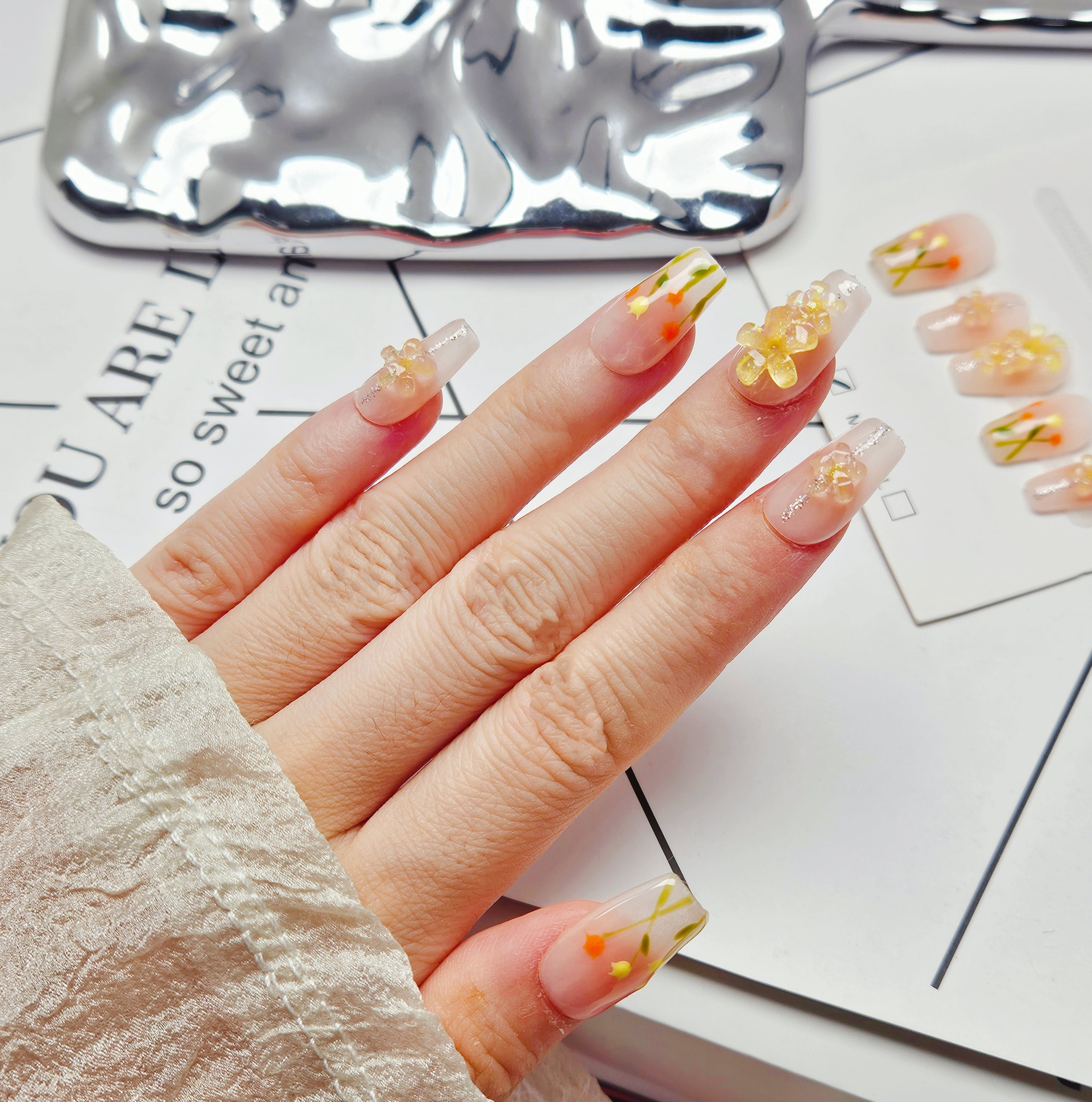 Coffin Shape 2.0CM -Springtime tulips