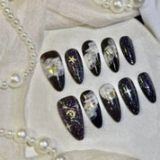 Almond Shape  -Midnight Nebula 2.5CM