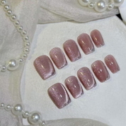 Best Seller Short Coffin -Rosé Cat-Eye Tips 2.0CM