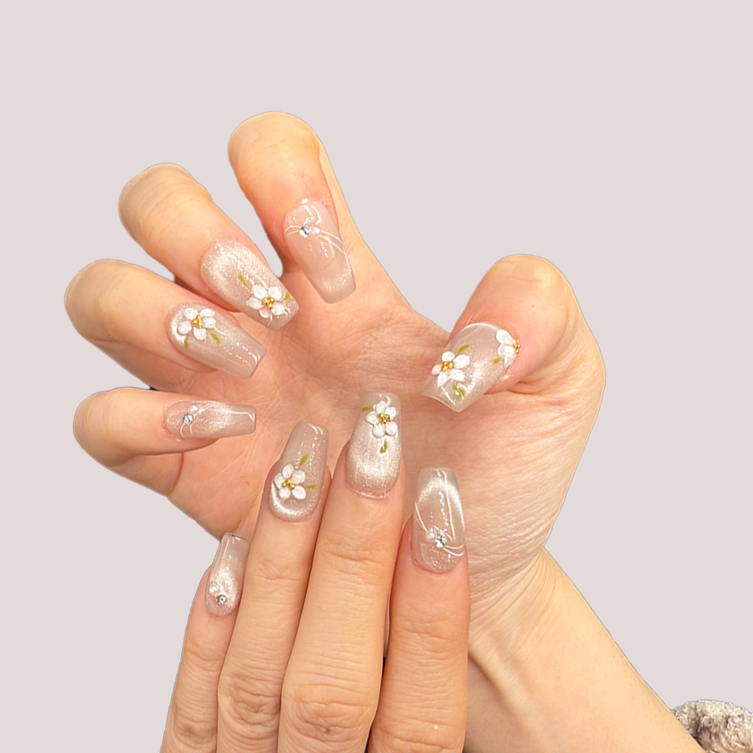 Best Seller Coffin - Moonlight Hand-painted Flower 2.0CM