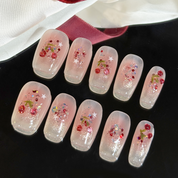 Coffin Shape 2.0CM -Cherry Glaze Sparkle