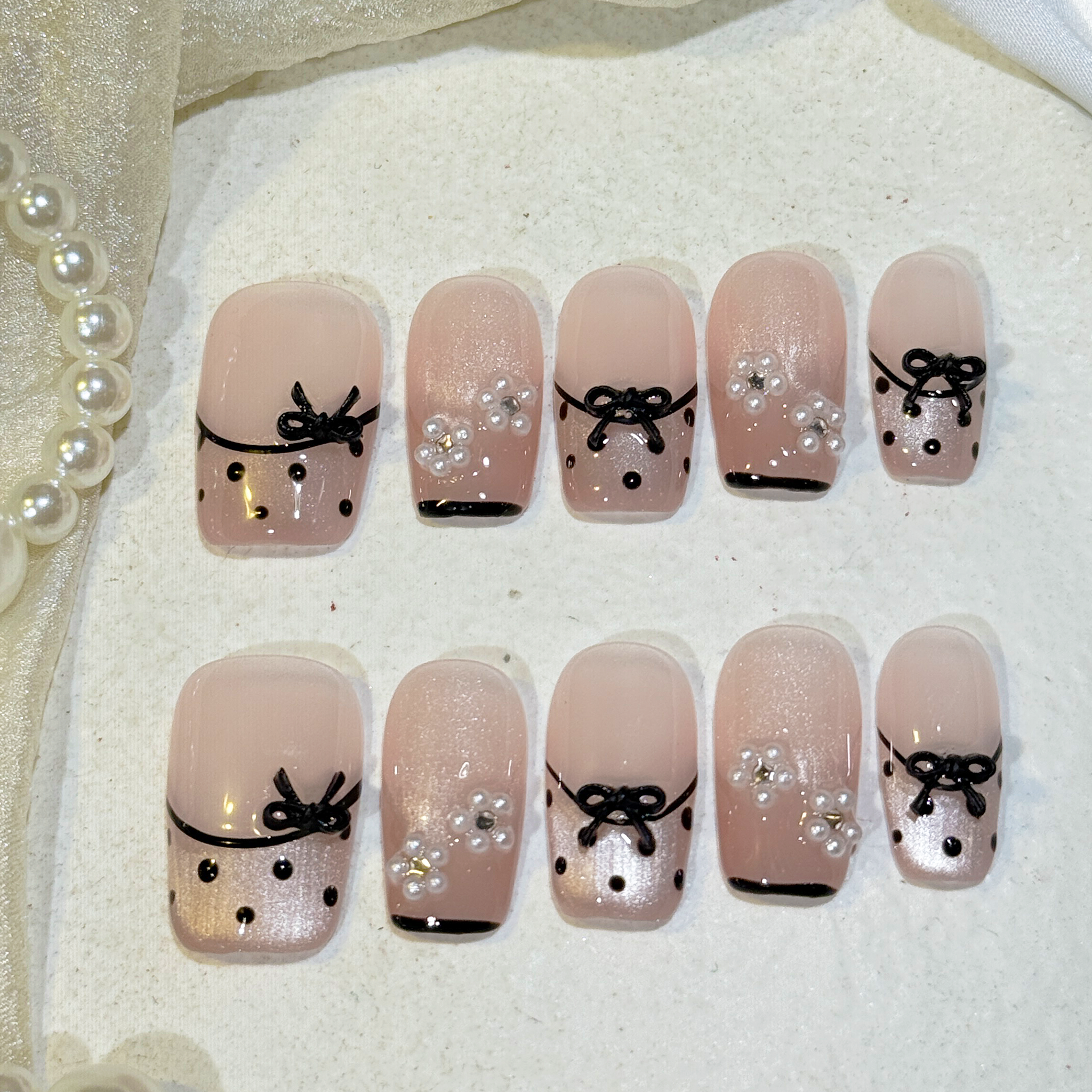 Coffin Shape -Classical Dot &Bow Delight 2.0CM