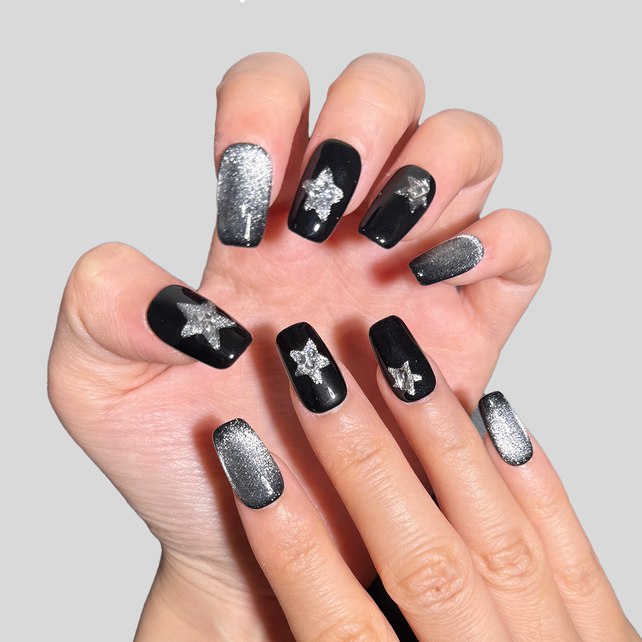 Coffin Shape -- Black&Cat Eye 2.0CM