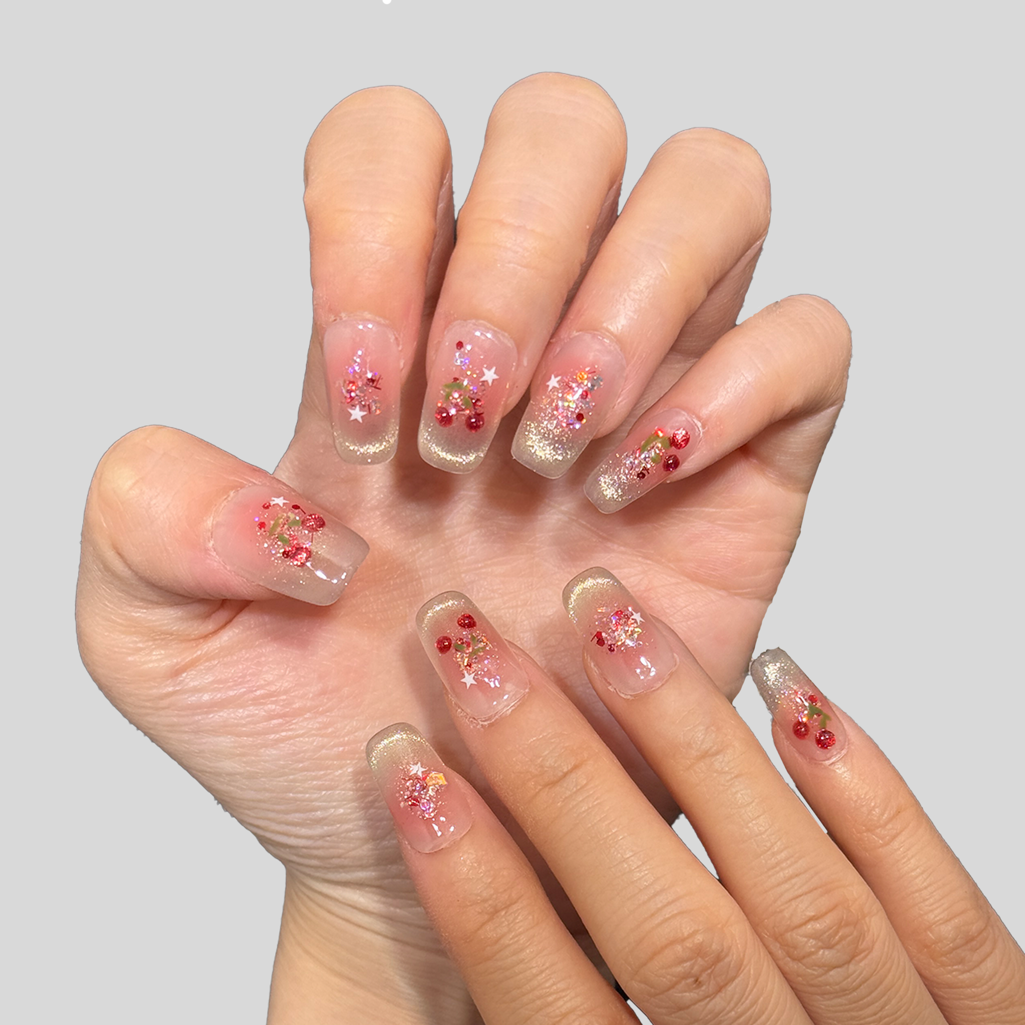Long Nail Art Bridal Roses in 3D Flair