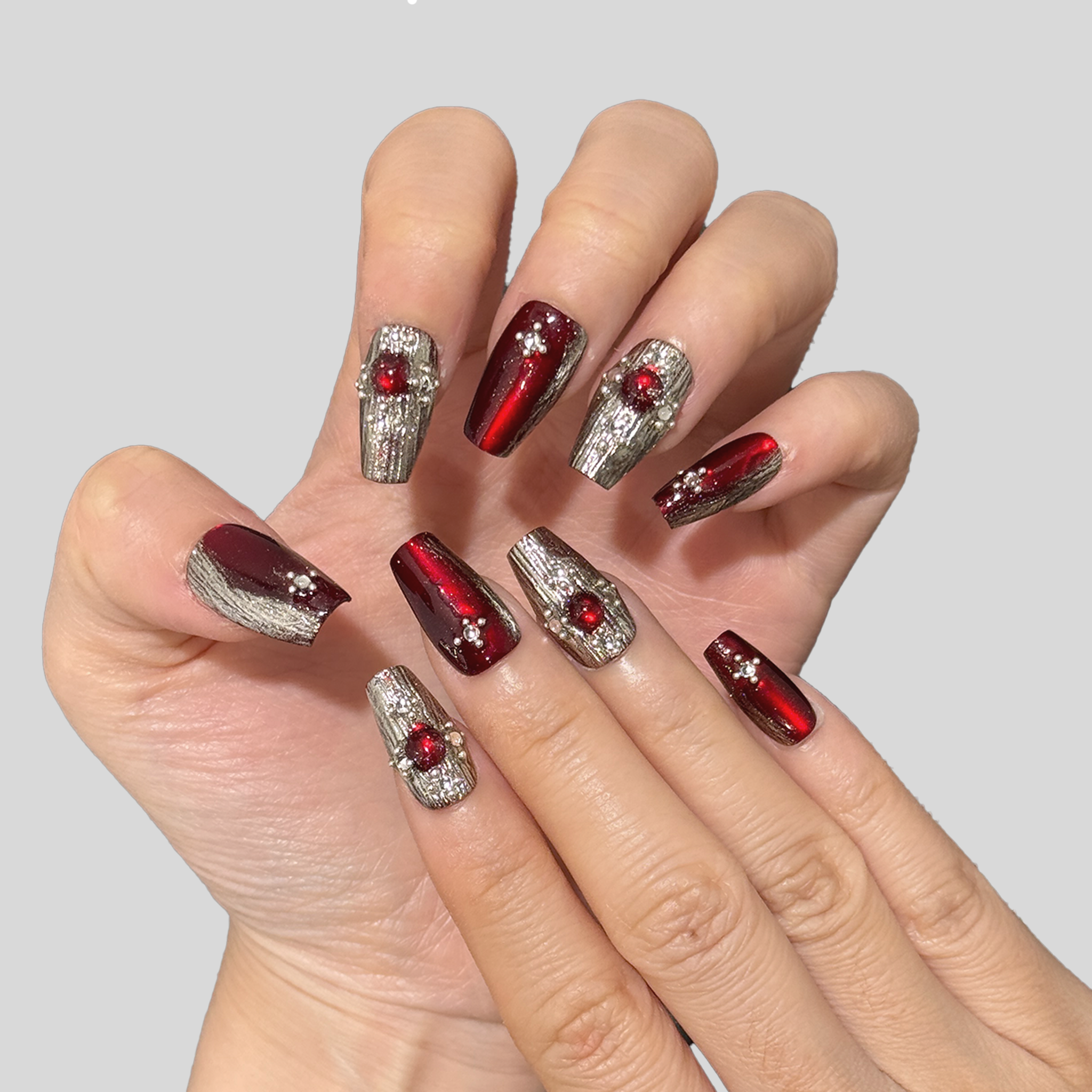 Coffin Shape -- Cool Girl Vampire Red 2.0CM