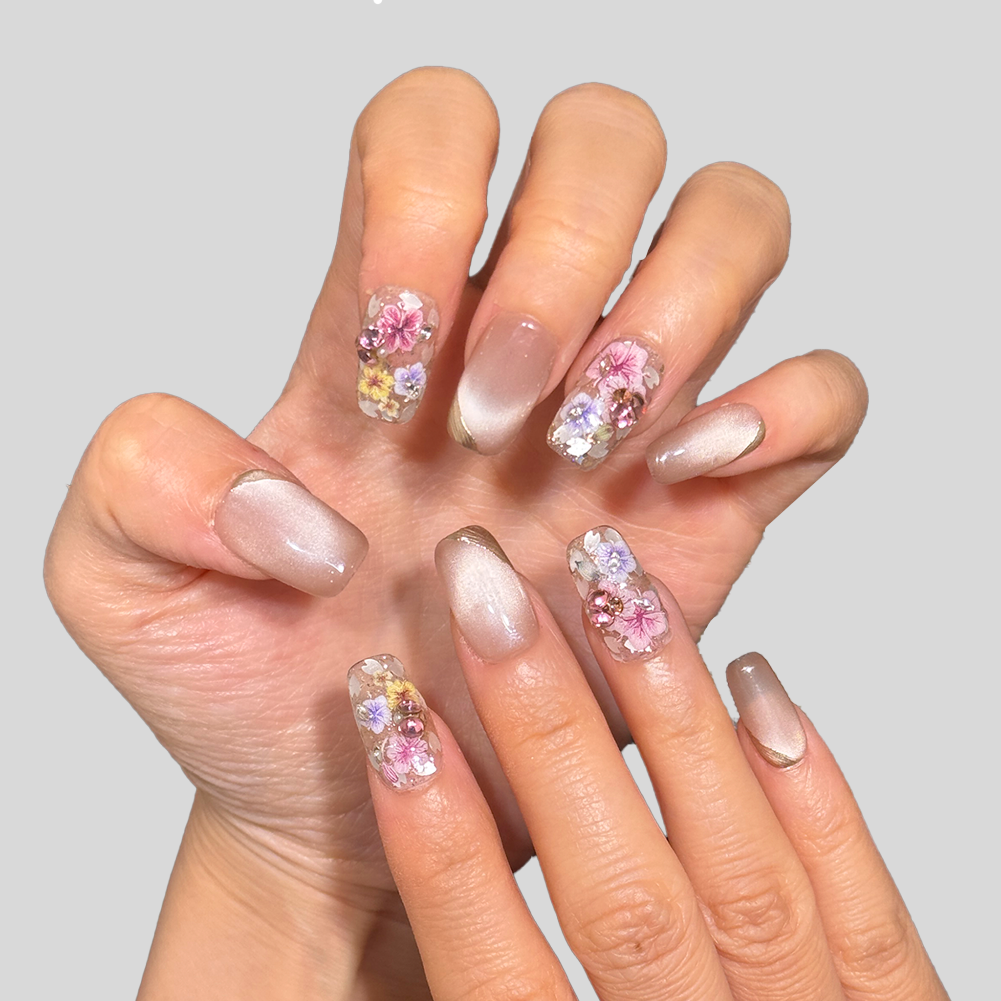 Coffin Shape 2.0CM - REAL FLower Pressed Glow