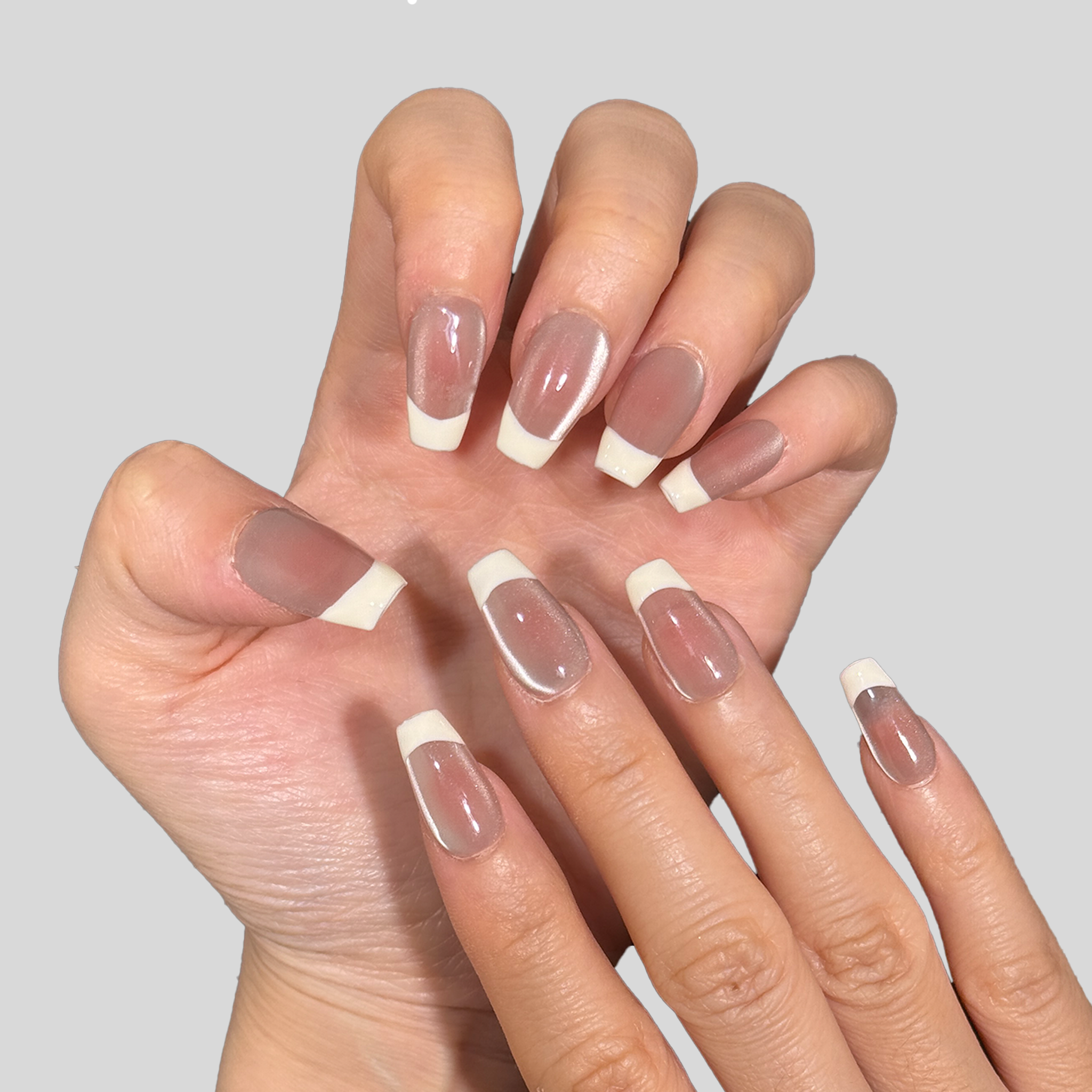 Best Seller Coffin-- White French Tips 2.0CM