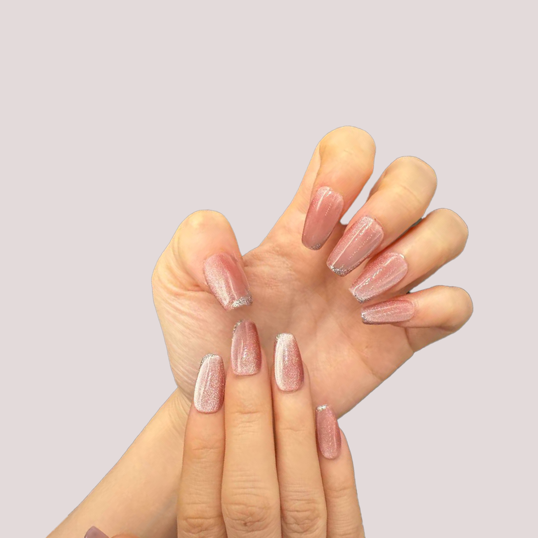 Best Seller Coffin -Rosé Cat-Eye Tips 2.0CM
