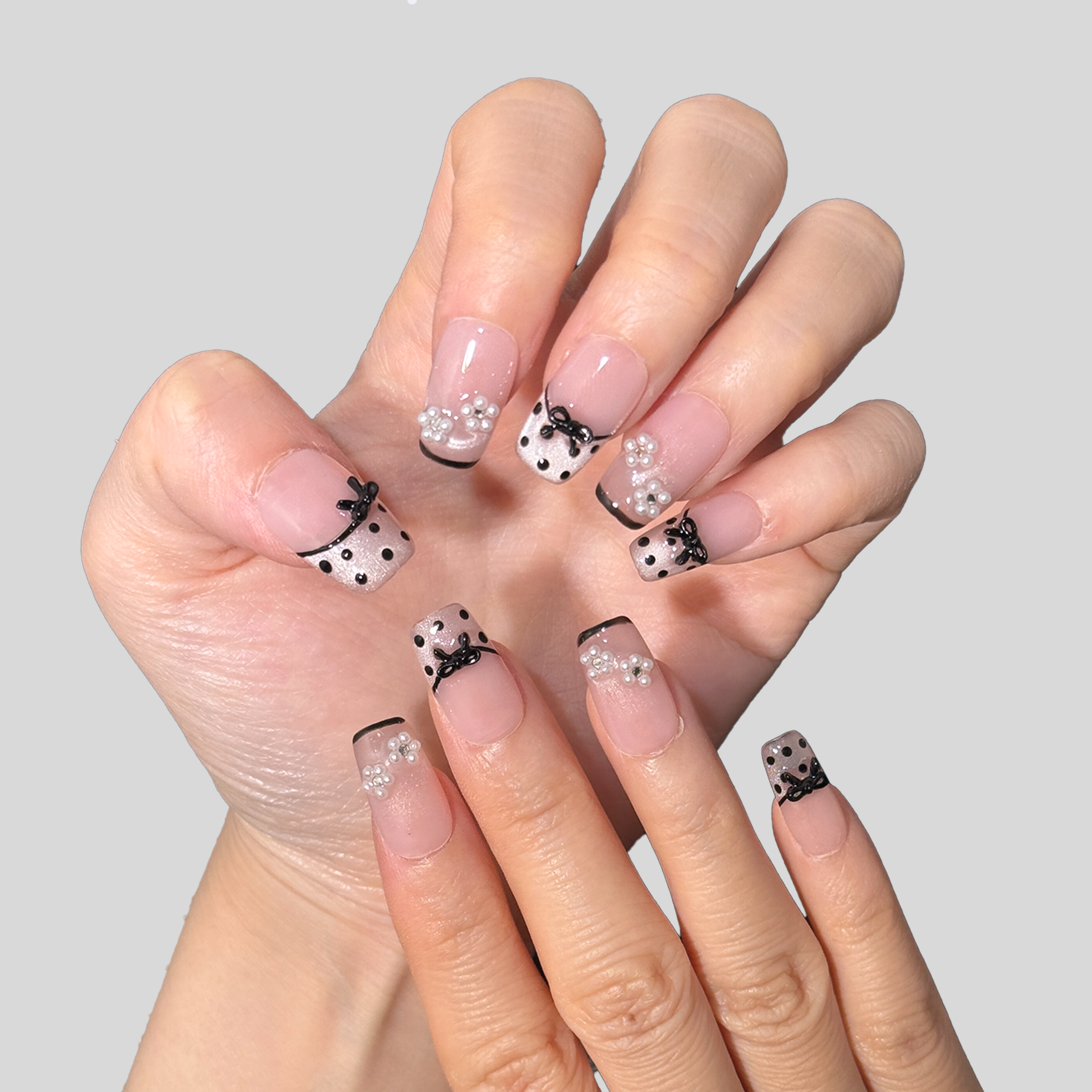 Coffin Shape -Classical Dot &Bow Delight 2.0CM