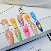 Floral Collection-Colorful Summer Almond Nails