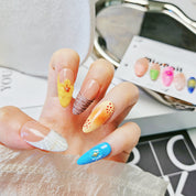 Floral Collection-Colorful Summer Almond Nails